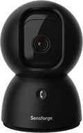 SensForge 2.5K Pan-Tilt Security Camera, 360° Dual-Band WiFi Camera for Home, Free AI Human & Pet Detection, 2-Day Cloud + 64GB SD Storage, Two-Way Talk, Optional AI + Storage Upgrade (1, Black)