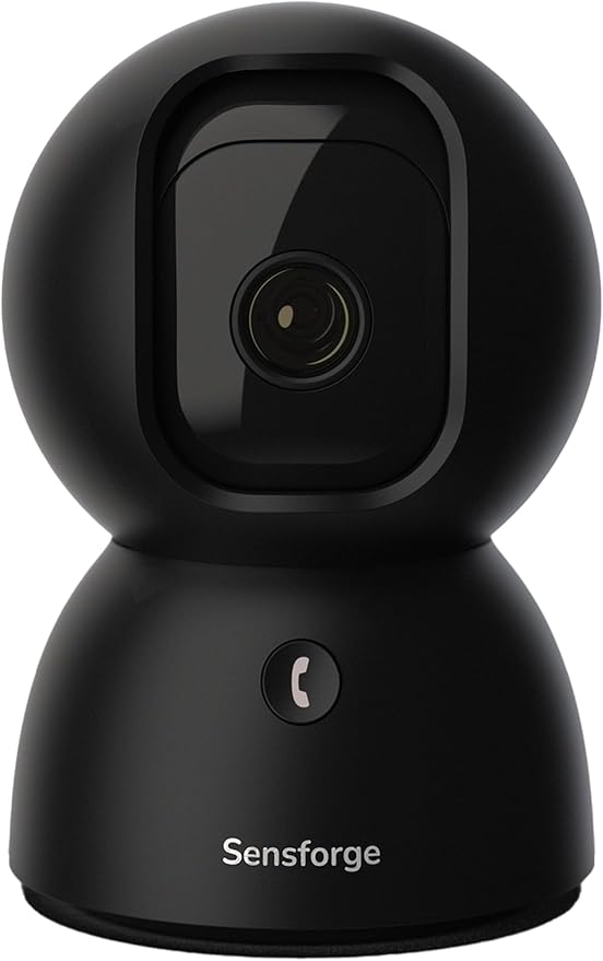 SensForge 2.5K Pan-Tilt Security Camera, 360° Dual-Band WiFi Camera for Home, Free AI Human & Pet Detection, 2-Day Cloud + 64GB SD Storage, Two-Way Talk, Optional AI + Storage Upgrade (1, Black)