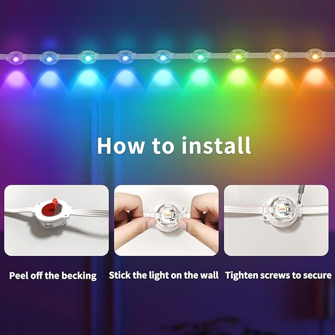 100ft Permanent Outdoor Light,RGB Eaves Lights with App Control Remote,DIY IP67 Waterproof led Lights,Outside Light for House,Halloween,Roof,Garden,Christmas Decorations