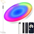 OUTON Smart RGB Floor Lamp, 36W LED Modern Torchiere Sky Lamp, Stepless Dimmable Standing Tall Lamp with APP, Remote and Touch Control, LED Lamps for Living Room, Bedroom, Gaming Room, Matte White