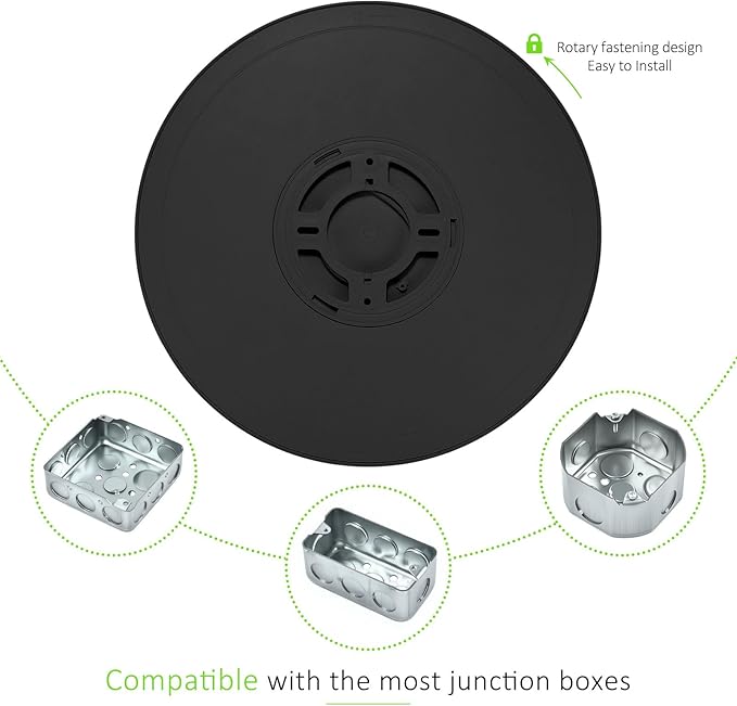 1 Pack LED Flush Mount Ceiling Light, 24W Ultra Thin Round White Lamp 3000K/4000K/6500K 3 Color Temperatures Adjusted 12 Inch Modern Ceiling Lights, Black, Wired