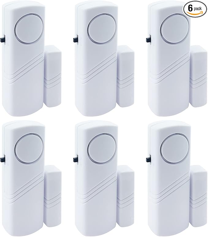 Door Window Alarm, 90DB Door Alarms for Kids Safety, Wireless Sensor Door Window Burglar Alarm-Window Pool Alarms for Home, 6 Pack