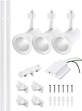 LEONLITE 18W Complete LED Track Lighting Kit, (3) H Type Spotlight & 8FT Track Rail & (1) Floating Canopy Connector & (1) I Connectors, CRI90+, 4000K Cool White, White
