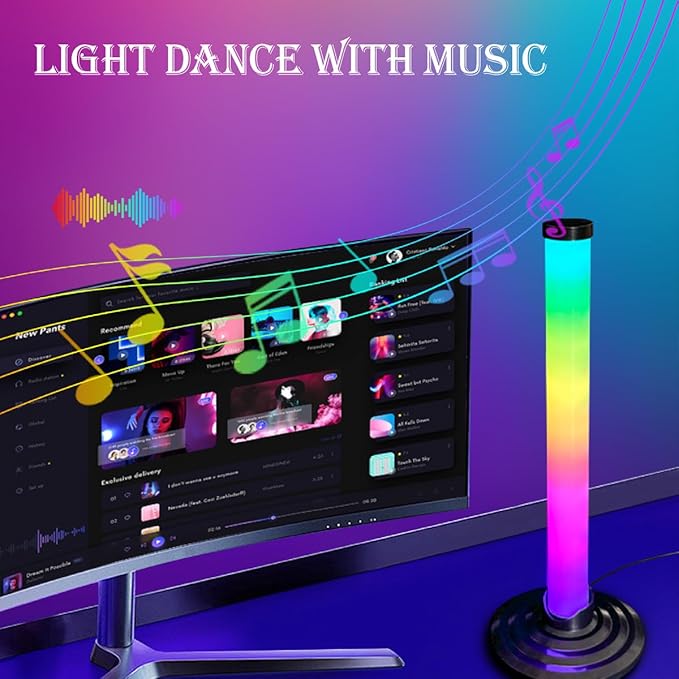 LED Light Bar, Music Sync RGB Light Bar, USB Ambient Lamp, Color Changing Gaming TV Backlight with App & Remote Control, 213 Dynamic Modes for Room Gaming Decoration
