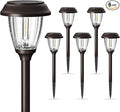 XMCOSY+ Solar Pathway Lights Outdoor, Glass & Stainless Steel Garden Lights with 2 Lighting Modes (10/25 LM), IP65 Waterproof, Warm White for Yard, Walkway, Driveway, Patio & Path (6 Pack)