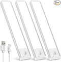 Under Cabinet Motion Sensor Lighting: Dimmable Rechargeable Lights Indoor - Battery Operated Lights - Undercabinet Wireless Closet Light Magnetic Led Light for Kitchen Home Bathroom Counter 3 Pack