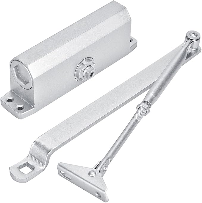 Yctze Adjustable Heavy Duty 45-75Kg Fire Rated Automatic Door Closer, Overhead Door Opener Hardware with Spring Buffer for Left and Right Hand Doors