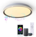 Smart LED Music Ceiling Light,with Remote Control Bluetooth Speaker RGB Dimmable,15.74 inch 36W,WiFi App Compatible with Alexa Google Home,Suitable for Bedroom, Living Room and Children's Room