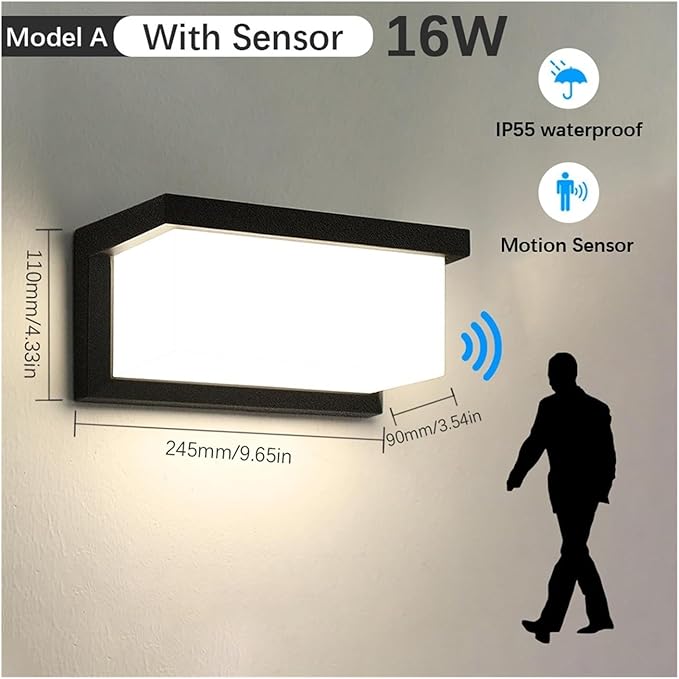 Long Wall Light, LED Wall Lamp Motion Sensor Waterproof Led Lights Wall Light Indoor Outdoor Wall Panels for Home Corridor Lighting,Bedroom Bedside Licht(Cold White,A with Sensor)