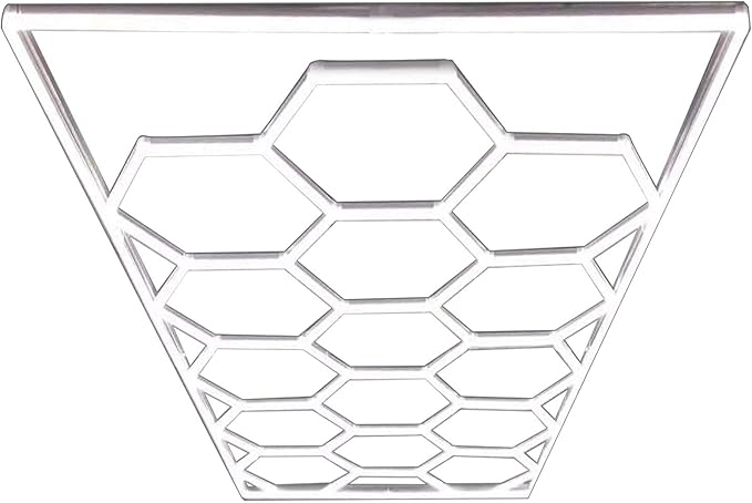 Car Detailing Led Garage Light,15 Hexagonal Grid Systems Led Shop Lights for Garage/ Workshop with White Border, IP54 2 Year Warranty AC 100-240V(15.88 fts x 7.98 fts )