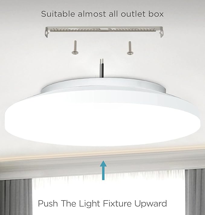 Flush Mount Ceiling Light Fixture Wired Dimmable, 13 Inch 24W, 5 CCT 2700/3000/3500/4000/5000K, 3 Brightness Settable, Surface Mount LED Lights for Bedroom Stairs Hallway Laundry Porch, White