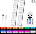 Under Cabinet Lightis Wireless with Remote, 15 Color RGB Magnetic Led Light Bar, 48-LED Rechargeable Closet Lights, 3 Timer & 4 Modes, Stick on Lights for Kitchen, Pantry, Bedroom, Stairs
