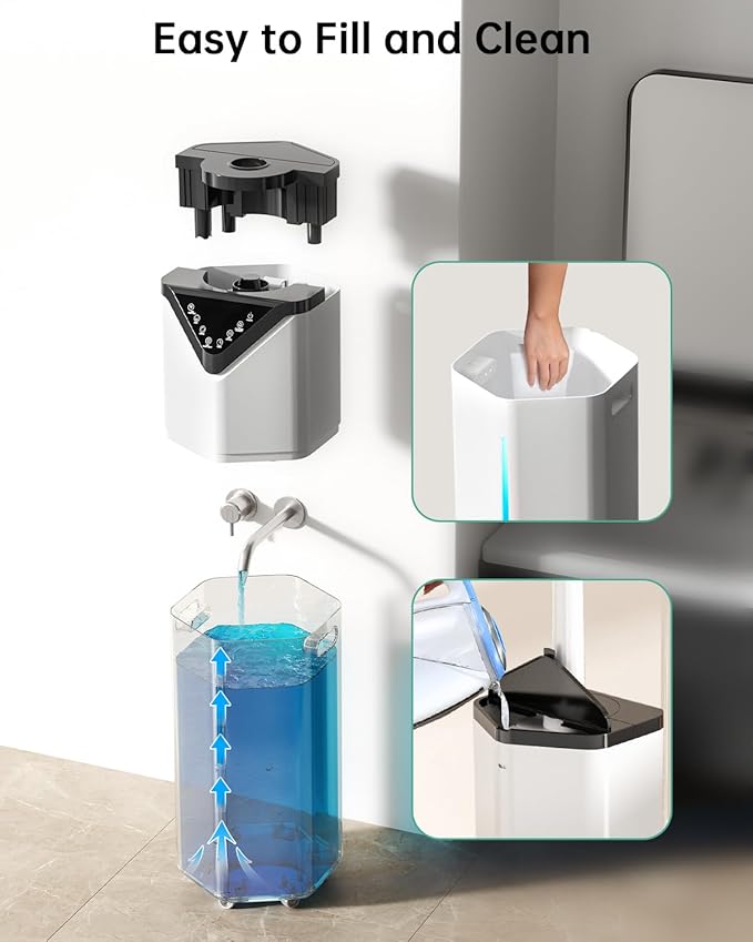 5Gal Smart Humidifier Large Room up to 2800ft², 1000mL/h, APP & Remote Control, 180° Auto Rotating Nozzle, 24H Timer, 60H Supersized Cool Mist Humidifiers for Whole House Home Office Plants