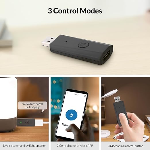 Wireless USB Power Switch,Smart Control for Type A USB Devices, Compatible with Alexa,Effortless Home Automation for Lamps, Fans, Chargers & More(5V, 2A)【1-Pack】
