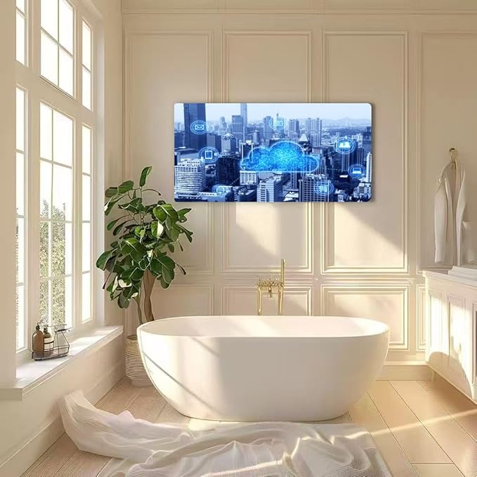 Wibinuki Wall Art Wall Decor Wall Paintings Cloud computing and big da for Living Room Bedroom Bathroom Home Decor Can Be Hung Directly 20"x 40"