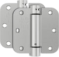2 Pack Self Closing Door Hinges 3.5 Inch, Spring Door Hinge with 5/8'' Radius Corners, Adjustable Tension for Garage, Front, Back Door, UL Listed, Left and Right Hand, Brushed Nickel