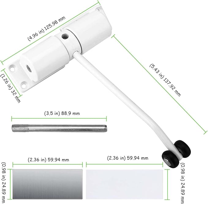 4 Pack White Door Closer - Automatic Self-Closing Door Slower, Adjustable Residential and Commercial Use, Easy to Install