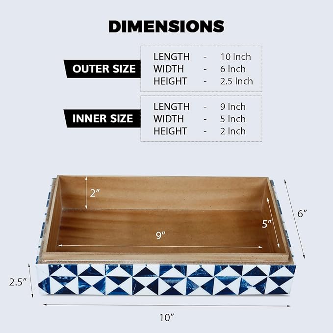 Handicrafts Home Decorative Storage Box 10x6 – Remote Organizer Box with Lid, Modern Decorative Keepsake Box, Boho Shelf Décor, Memory Box for Photos or Letters, Decorative Box for Table Décor
