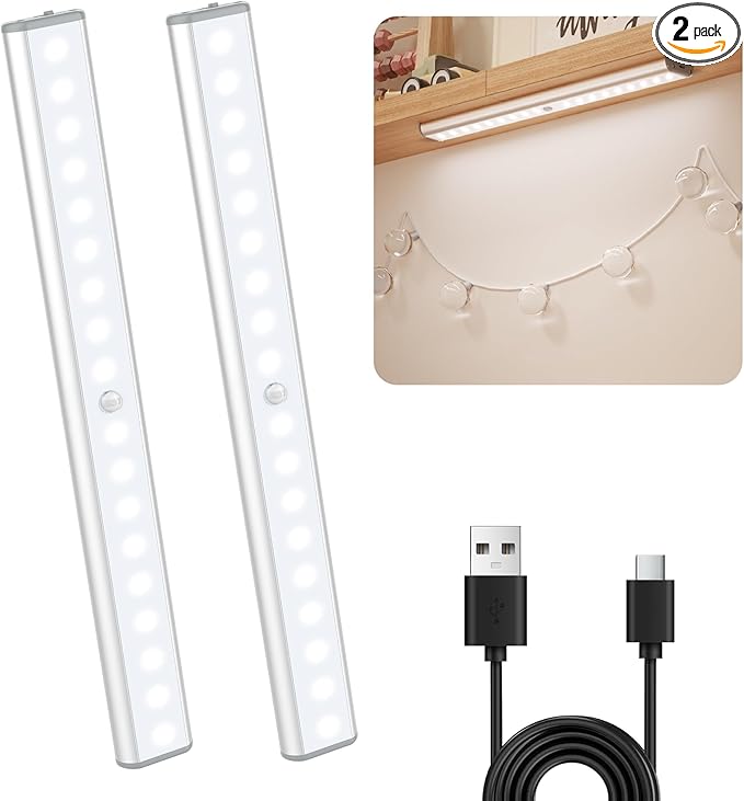 LEPOTEC LED Wall Light,Rechargeable Motion Sensor Wall Sconce,3-Mode Under Cabient Lighting,1700mAh Battery & Type-C Charging,Magnetic Mount for Porch/Hallway/Bedroom