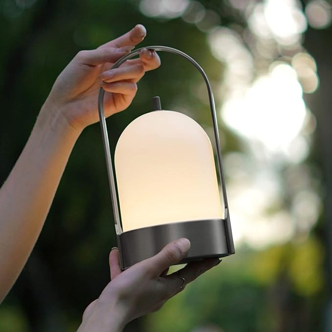 Tubicen Portable LED Outdoor Table Lamp Waterproof, 4000mAh Battery Operated Cordless Table Lamp Rechargeable, 4-Way Touch Dimmable Portable Patio Outdoor Table Lanterns for Patio Dinner Camping
