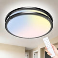 libtit 13 Inch LED Ceiling Lights with Remote for Bedroom Kitchen, 24W 2400lm Super Bright & Dimmable Flush Mount Light Fixtures, 2700K-6500K Adjustable Modern Lamps with Timer, Black