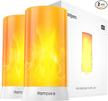 Hompavo 【Upgraded】 LED Flame Lights, 4-Mode Rechargeable Battery Operated Flameless Candles, Waterproof Pillar Flickering Lanterns for Living Room Bathroom Patio Wedding Party Christmas Home Decor
