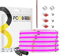 COB Purple LED Strip Light DC24V Flexible High Density Uniform Bright 480LEDs/m Strips 16.4FT CRI90+ 8MM Width Dimmable COB LED Tape for Cabinet Indoor Decor(No Adapter/Controller)