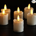 CANDLE CHOICE Battery Operated Flameless Votives with Auto Daily Cycle Timer Realistic Black Wick Electric LED Candles for Wedding Party Holiday Halloween Christmas Decorations 6 Pack Batteries Incl.
