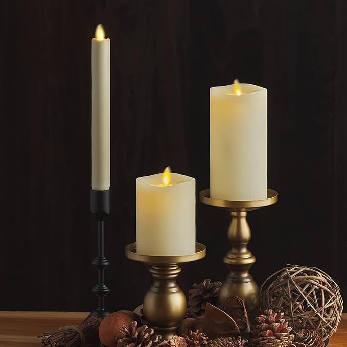 Luminara - Flameless LED Battery Operated Flickering Pillar Candles - Ivory - Pack of 1-3x6.5 - Realistic Moving Flame Real Wax Indoor/Outdoor Decor
