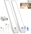 8 Inch Under Cabinet Lights, Upgraded 41 LED Rechargeable Magnetic Motion Sensor Light Indoor, Brightness Dimmable 6500K Stepless Dimming Closet Light, for Under Counter, Kitchen, Closet, 2 Packs