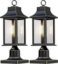 Dusk to Dawn Outdoor Post Light, 19.29″ Matte Black Lamp Post Light Fixture with Pier Mount Base, Hardwired Waterproof Aluminum Pole Light for Garden Yard Patio Driveway,2-Pack