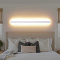 Modern Plug in Long Wall Sconce, 39.3" White Matte LED Wall Lights, 20W Warm White 3000K Acrylic Indoor Wall lamp, with 59" Plug Cable for Bedroom, Living Room, Hallway