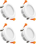 YGS-Tech 3 Inch LED Recessed Lighting, Dimmable Downlight 5W(40W Halogen Equivalent), CRI80, 4000K Natural White, Ceiling Light with LED Driver(4 Pack)