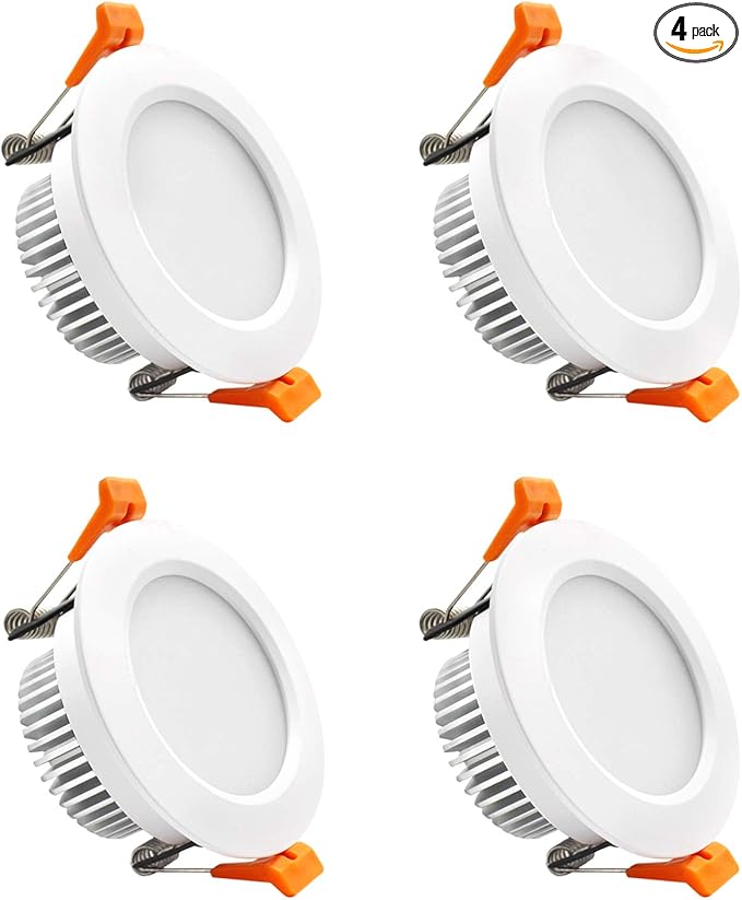 YGS-Tech 3 Inch LED Recessed Lighting, Dimmable Downlight 5W(40W Halogen Equivalent), CRI80, 5000K Daylight White, Ceiling Light with LED Driver(4 Pack)