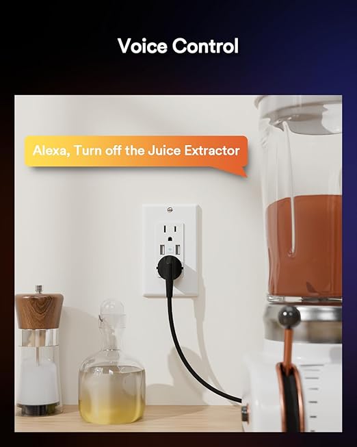 Smart in Wall Outlet, Standard Electrical Outlets with 2 USB Ports & 2 Plugs, Work with Alexa Google Home 15 Amp Outlet ETL FCC for Home Office