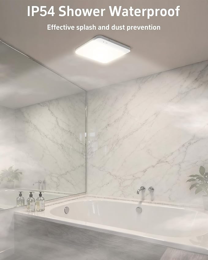 TOOWELL Rechargeable Closet Lights Motion Sensored - 7.8in Magnetic Battery Operated Ceiling Lights with Remote, Wireless Waterproof Shower Light Indoor for Shower Bathroom Pantry Stairs Hallway