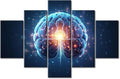 Office Wall Art Abstract Human Brain Large Canvas Wall Art Brain Power Lightning Contemporary Modern Artwork Brain Pictures Wall Art for Living Room Bedroom Framed Ready to Hang (60"Wx40"H)