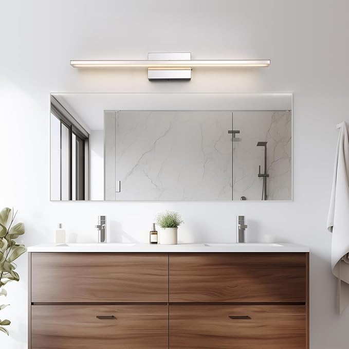LED Modern Bathroom Vanity Light Fixtures 24W Dimmable 5CCT LED Vanity Light Bar Over Mirror Matte Black Wall Light for Bathroom 31.5 inch Long