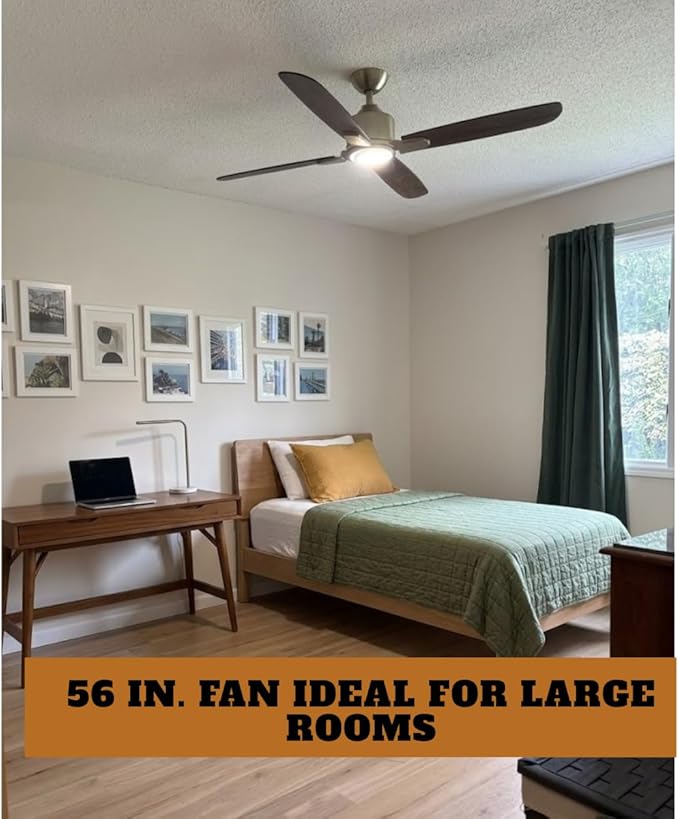 LYTIO Chelia 56 in. Indoor Gold LED Ceiling Fan with Reversible Blades and Color Changing Technology, Integrated LED