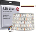 BTF-LIGHTING RGBCCT 5 Colors in 1 LED Tape Lights 5050SMD RGBWW RGB+Dimmable Color Temperature 2700K-6500K 16.4ft 96LED/m 480LED IP67 DC12V White PCB for Home Decoration(No Adapter or Controller)