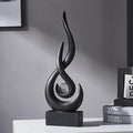 Black Flame Statue Decor for Living Room, 13.7" H Modern Minimalist Sculptures Home Decorations for Dining Room, Abstract Art Sculpture for Shelf Coffee Table Centerpiece