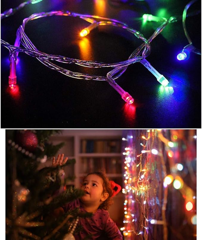 String Lights Indoor Bedroom, 98FT 200 LED Fairy String Lights Outdoor Waterproof, 8 Modes Memory Twinkle Christmas Light Plug in for Classroom Dorm Patio Tree Garden Decor (Multicolor)