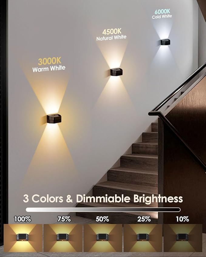 ALOVECO Motion Sensor Wall Light with Remote Control 4800mAh Rechargeable Battery, 3-Color Dimmable Wireless LED Wall Lamp Indoor Up/Down Wall Sconce for Hallway, Living Room, Stairs, Bedroom (2 Pack)