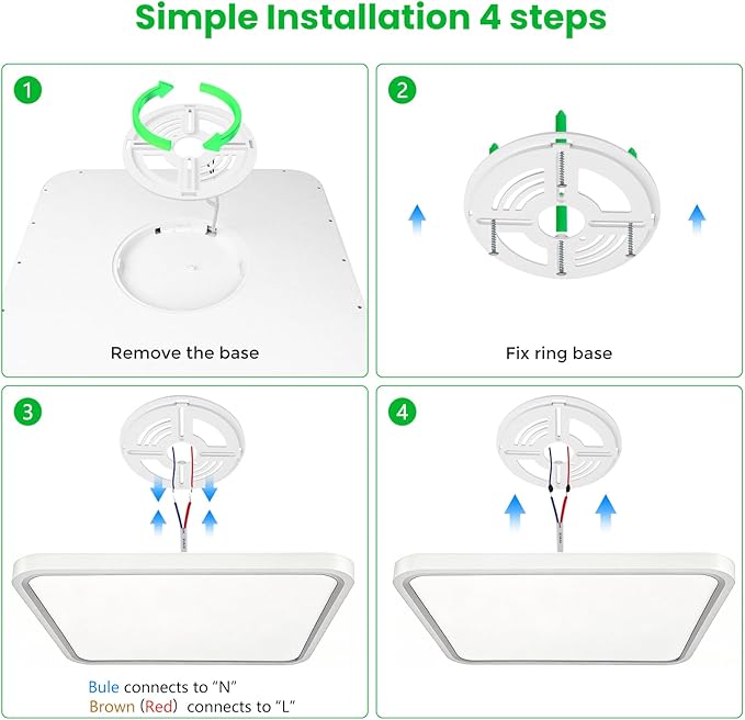 15.7Inch 32W Square LED Ceiling Light Fixtures Flush Mount, 2800K Warm White LED Ceiling Lamp, Surface Mount Modern Ceiling Lights, White Slim Flat Panel Lighting for Bedroom, Kitchen, Bathroom