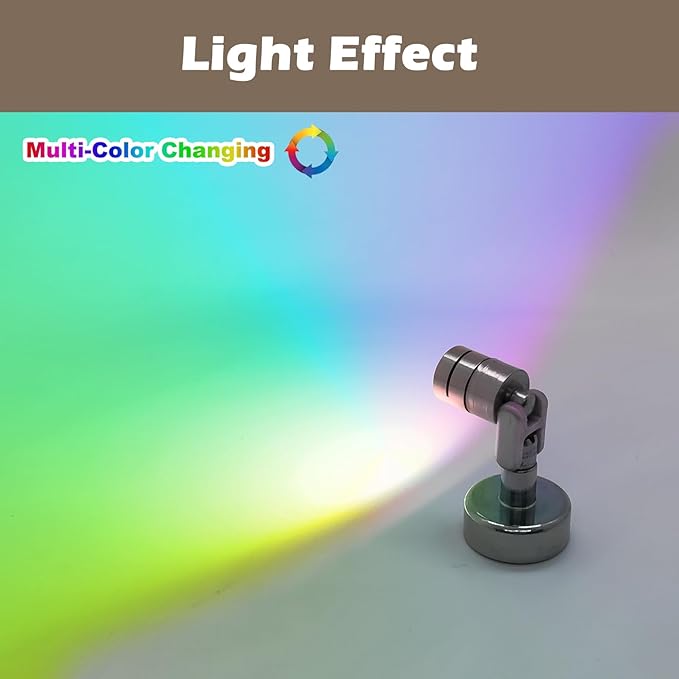 Metal Miniature LED Lights,Tiny Spot Light with magnet base,Battery Operated LED Lights,Wireless Miniature Spot Light for Artwork Painting,Jewelry Showcase,DIY Hand Craft (Multicolor changing)
