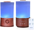BlueHills Premium Large 2000 ML and 4000 ML XL Essential Oil Diffusers Humidifiers Combo Set of 2 for Large Room Home with Décor LED Lights Great Gift – Dark Wood Grain.