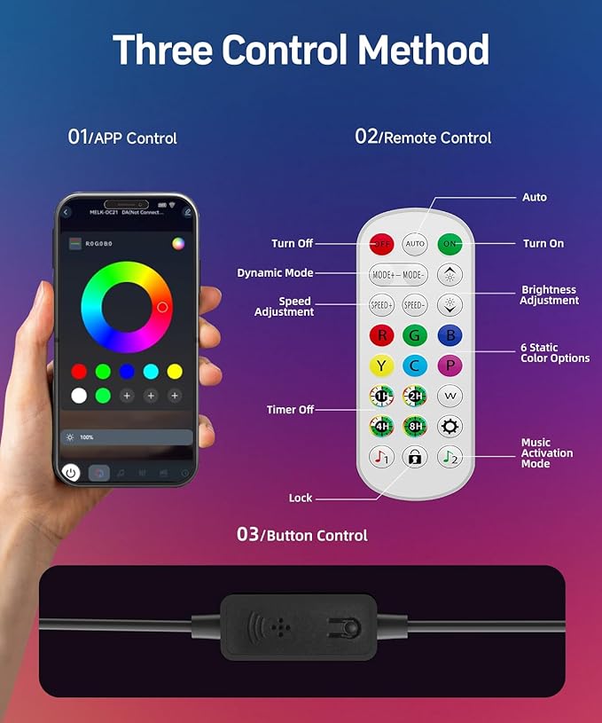 Smart RGB LED Corner Floor Lamp, Standing Lamp with Music Sync and 16M+ DIY Colors, Remote & App Control, Color Changing Ambient Lighting, Floor Lamps for Living Room, Bedroom and Party(2 Pack)