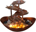 Meditation Decor, Desktop Lotus Leaf Yuanbao Flowing Water Fountain Decoration Living Room Screen Porch Home Decoration, LED Atmosphere Night Light,Office Home Decoralth (A)