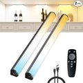 Under Cabinet Lighting Wireless with Remote,Rechargeable Battery Operated Closet Lights,3 Color Magnetic Dimmable led Strip Lights,Under Counter Lights for Kitchen,Shelf,Bedroom (Black-2PCS, 20cm)