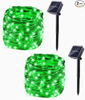 Lomotech Solar String Lights Outdoor - 2 Pack Total 66ft 200LED Solar Fairy Lights Waterproof 8 Modes Twinkle Lights for Outdoor, Patio, Garden, Yard, Party, Wedding, Tree Decoration (Green)